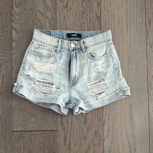 Aeropostale Light Wash Ripped Jean Shorts